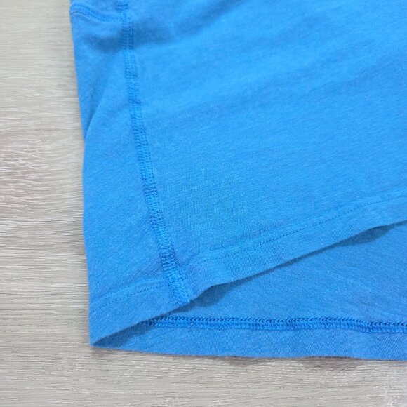 Lululemon Back In Action Pima Cotton Blue Boat Neck Top Womens Size 20 - Picture 9 of 16